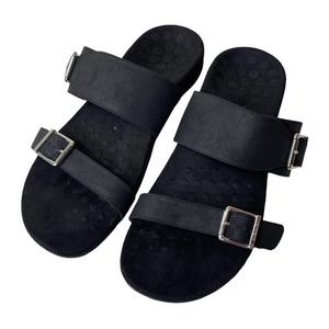 Vionic Ossa Orthaheel Women's Black Double Buckle Strap Sandals Size US 8